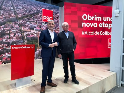 El candidato socialista a la alcaldía de Barcelona, Jaume Collboni, y Lluís Rabell, fichaje del PSC para la lista por Barcelona. EUROPA PRESS