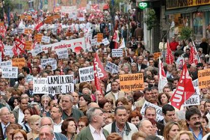 Manifestación de protesta en Leganés contra la Consejería de Sanidad.