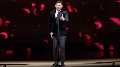 Miguel Poveda, durante la actuación.