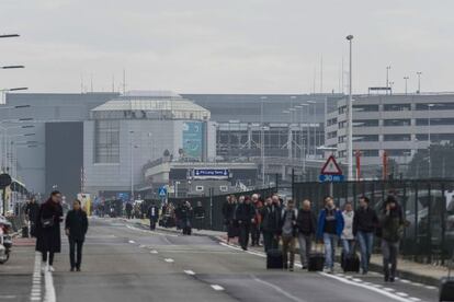 El aeropuerto de Bruselas tras las explosiones.