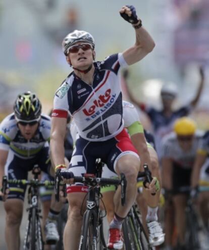 Andre Greipel a su llegada a la meta.