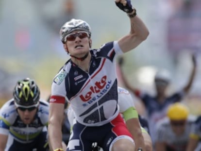 Andre Greipel a su llegada a la meta.