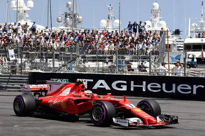 Kimi Raikkonen, de Ferrari, durante la sesión de clasificación.