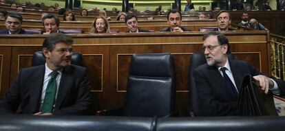 Mariano Rajoy en una sesi&oacute;n de control en el Congreso.