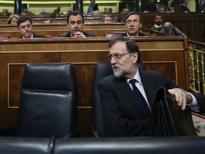 Mariano Rajoy en una sesi&oacute;n de control en el Congreso.