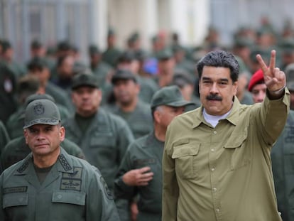 Nicolas Maduro, en una base militar en Caracas.
