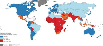 Puesto que ocupa el cáncer entre las principales causas de muerte de los menores de 70 años.