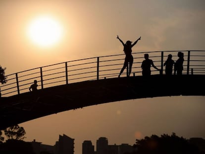 Atardecer en el parque Ibirapuera de Sao Paulo (Brasil)