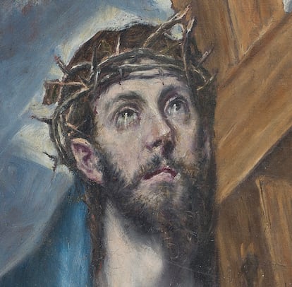 Detalle del Cristo atribuido a El Greco.