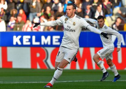 Bale celebra el 0-1.