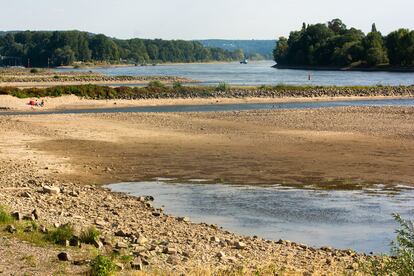 El río Rin a su paso Bad Honnef, localidad alemana en Renania del Norte-Westfalia.