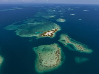 Vista del arrecife mesoamericano en la bah&iacute;a de Honduras.