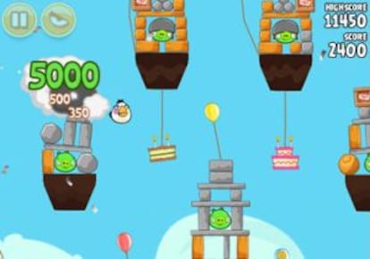 El juego &#039;Angry birds&#039;.