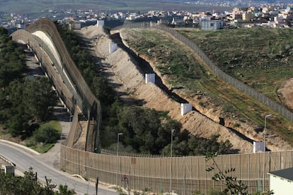 Imagen de la valla fronteriza de Melilla, en enero de 2017.