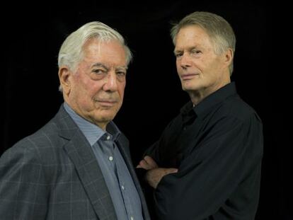 Los escritores Mario Vargas Llosa y Jean-Marie Gustave Le Cl&eacute;zio.