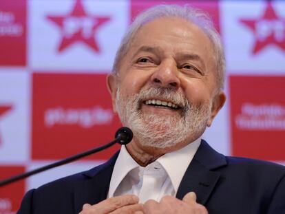 El expresidente brasileño Lula da Silva, el pasado día 8 en una conferencia de prensa en Brasilia.