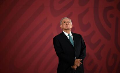 El presidente mexicano, Andrés Manuel López Obrador, en su rueda de prensa matutina.