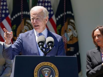 Joe Biden y Kamala Harris, este lunes en un acto en la Casa Blanca.