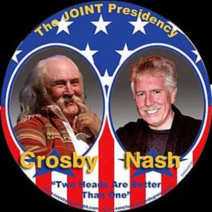 Una imagen de la provocativa campaña electoral de David Crosby y Graham Nash.