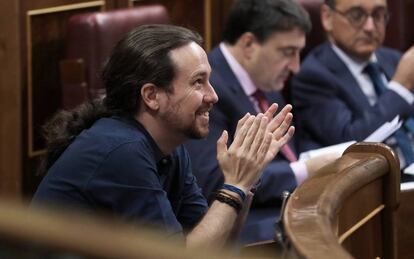 Pablo Iglesias en el pleno del Congreso de los Diputados. 