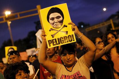 Una de las protestas contra la candidata presidencial Keiko Fujimori.