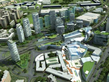 Recreaci&oacute;n del distrito de Singapur donde el Gobierno est&aacute; probando los proyectos de Smart Nation. 