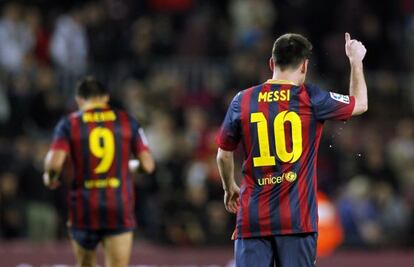 Messi celebra su gol ante el Athletic.