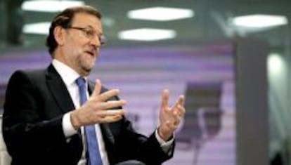 El presidente del Gobierno, Mariano Rajoy, durante una entrevista en Antena 3. 