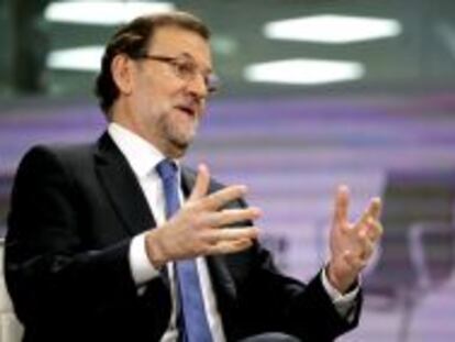 El presidente del Gobierno, Mariano Rajoy, durante una entrevista en Antena 3. 