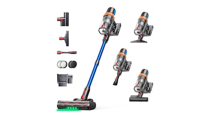 Aspiradores sin cable sobre fondo blanco.