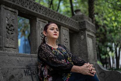 Susana Prieto en Paseo de la Reforma, durante su visita a Ciudad de México.