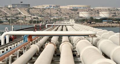 Terminal petrolífera de la isla de Jarg, al suroeste de Irán.