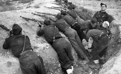 Trinchera en Guadarrama, al norte de Madrid, en 1936. 