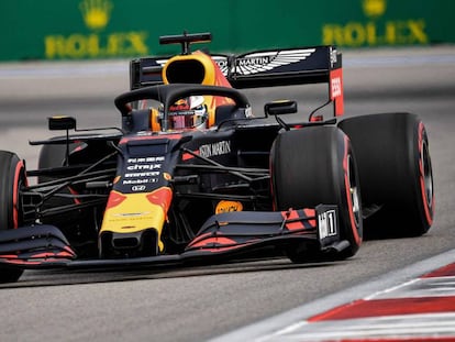 Verstappen, durante los entrenamientos libres del viwernes en el GO de Rusia de Fórmula 1.