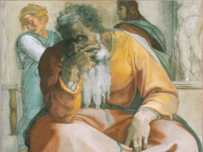 El profeta Jeremías, pintado por Miguel Ángel en la Capilla Sixtina.