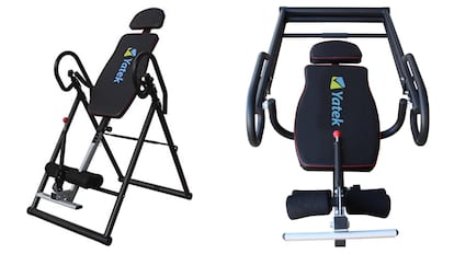 Este tipo de máquina de ejercicio con diseño plegable evita dolores de espalda y contracturas musculares.