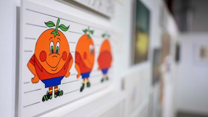 Una imagen de Naranjito expuesta en la muestra 'Animación.es'.