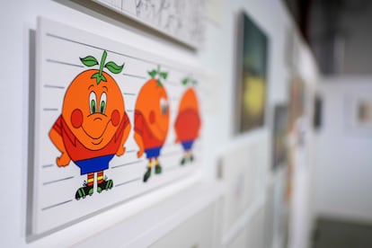 Una imagen de Naranjito expuesta en la muestra 'Animación.es'.