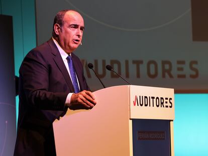 El presidente del Instituto de Censores Jurados de Cuentas de España (ICJCE), Ferrán Rodríguez, drante la inauguración del XXV Congreso Nacional de Auditoría, celebrado en BIlbao.