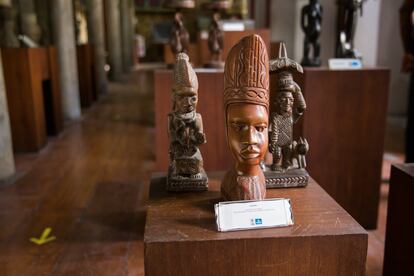 Obras de arte expostas na Casa do Benin, em Salvador.