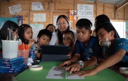 Taller de 'stop motion' en la comunidad shipibo-konibo, Colombia.