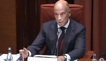 Gustavo Buesa, durant la seva compareixença al Parlament.