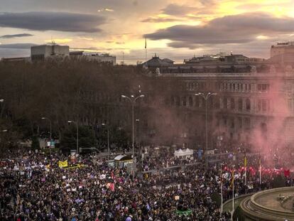 Manifestación feminista del 8 de marzo en Madrid.