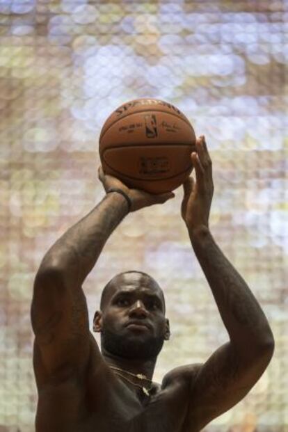 LeBron James, el viernes en Río de Janeiro, en pretemporada.