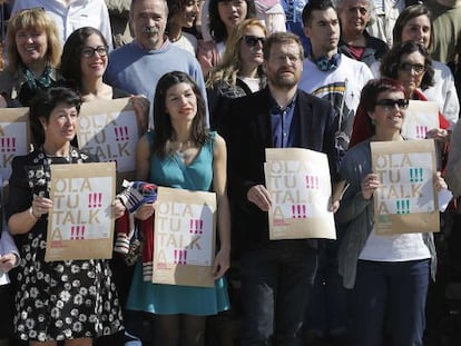 Berástegui, en primera fila, durante la presentación este miércoles del acto de clausura de Olatu Talka.