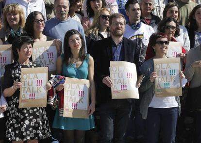 Berástegui, en primera fila, durante la presentación este miércoles del acto de clausura de Olatu Talka.