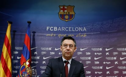 Bartomeu, durant una roda de premsa del Barça.