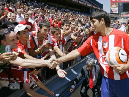 Agüero, en su presentación como jugador del Atlético.