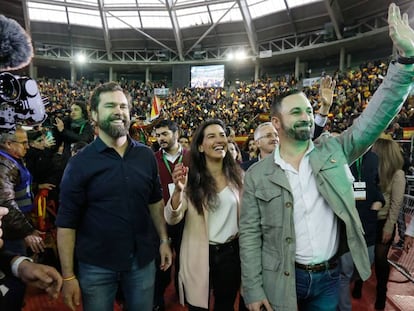 Acto electoral de Vox este 6 de abril en la Comunidad de Madrid.