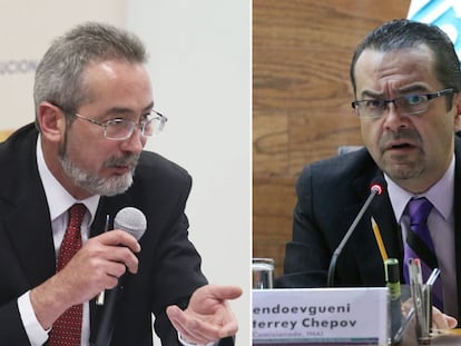 Los magistrados Óscar Guerra Ford y Rosendoevgueni.